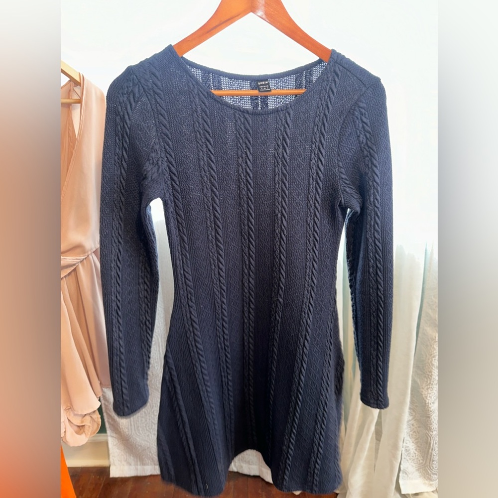 KNITTED NAVY BLUE DRESS